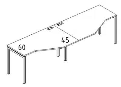 А4 2 051-2 Рабочая станция со столами эргономичными "Техно" м/к DUE (2х120) 240x90x75 