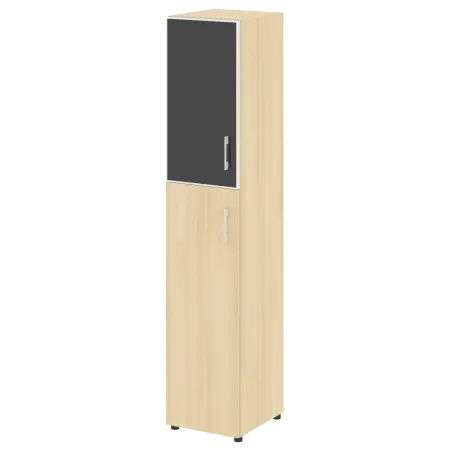 LTSU1.7R R/L Black Шкаф высокий узкий (стекло лакобель черное в раме) (400х450х1987)