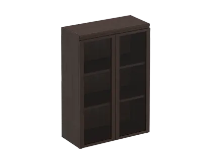 МК312 Шкаф для документов средний со стеклянными дверями (90.4х40.4х127)