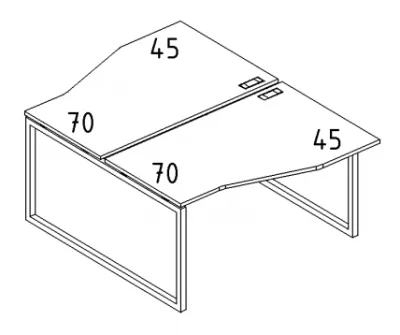 А4 4 191 Рабочая станция со столами эргономичными &quot;Техно&quot; м/к QUATTRO (2х160 160x184x75
