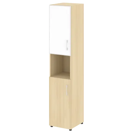 LTSU1.4R R/L white Шкаф высокий узкий (стекло лакобель белое в раме) (400х450х1987)