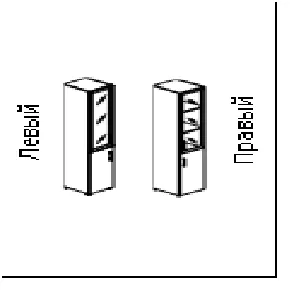 LTSU1.2R Л/Пр. black/white Шкаф высокий узкий (400х450х1987)