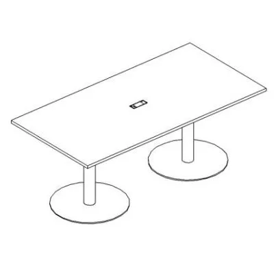 А4 ХР 124 Стол для переговоров на опорах-колоннах 220x100x75