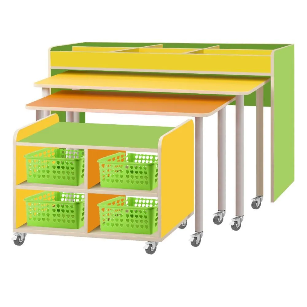 РК619 КОМПЛЕКТ.СТОЛЫ ДЕТСКИЕ НА ПОВОРОТНЫХ КОЛЁСНЫХ ОПОРАХ