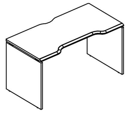 МР013.04 Стол эргономичный "Симметрия" на каркасе ДСП (1 скос)  120x70x75