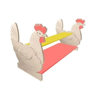 РК Тумба для игрушек и пособий 9 с декором (2 полки) петух 890х600х600мм