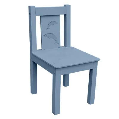 РК53 Стул детский из МДФ нерегулируемый свинцово-синий (дельфины)