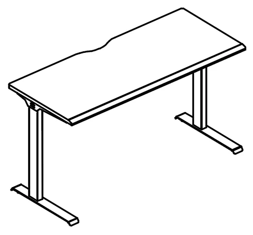 МРА2012.02 Стол письменный на металлокаркасе МL (1 скос) 100x70x75