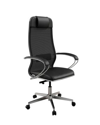 ErgoLife Comfort (Черный 1F6.16.1.543) Кресло сетка/экокожа, хром