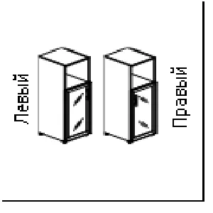 LTSU2.2R Л/Пр. black/white Шкаф средний узкий (400х450х1985)