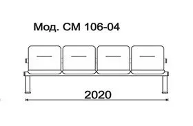 КФ Тамерлан  четырехместная секция 202х75х62 см