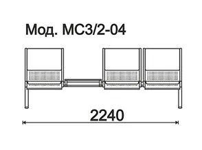 КФ Круиз б/п  трехместная секция 224х84х75 см