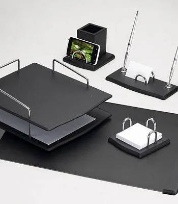 Набор настольный Good Sunrise B/LF5S-3A МДФ/иск кожа черный (5 предметов)