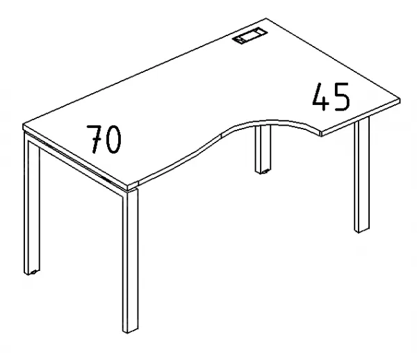 A4 1 046 Стол эргономичный правый "Классика" на м/к UNO (160x90x75)