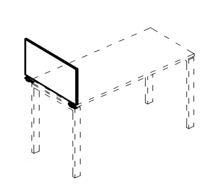 А4 854 Экран настольный боковой/промежуточный ДСП с кронштейнами 90x36.8x1.8
