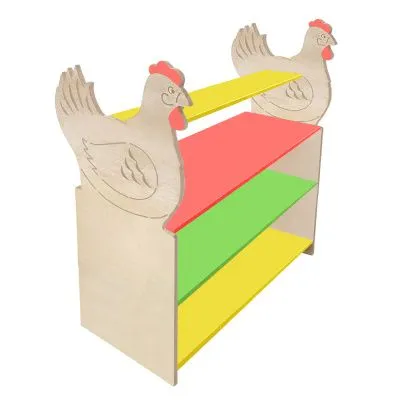 РК Тумба для игрушек и пособий 11 с декором (4 полки) курица 890х600х1200мм