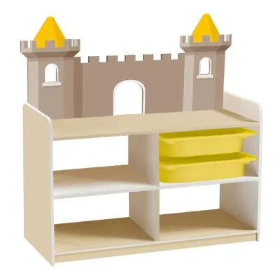 РК Тумба для игрушек и пособий 6 односторонняя на цоколе с 2-мя контейнерами  890х450х1000мм