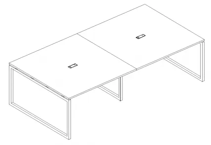 А4 4 134-2 Стол для переговоров на металлокаркасе QUATTRO 240x144x75