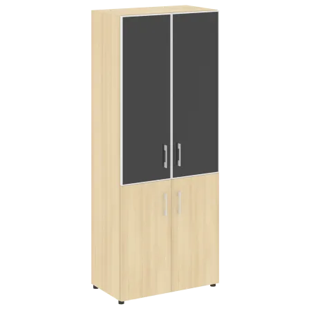 LTST1.2R black  Шкаф высокий широкий (стекло лакобель черное в раме) (800х450х1197)