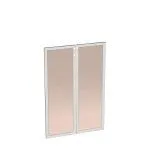 60.0 дверь средняя (правая/левая), стекло САТИН в алюм. рамке 1 шт. (1140х396)