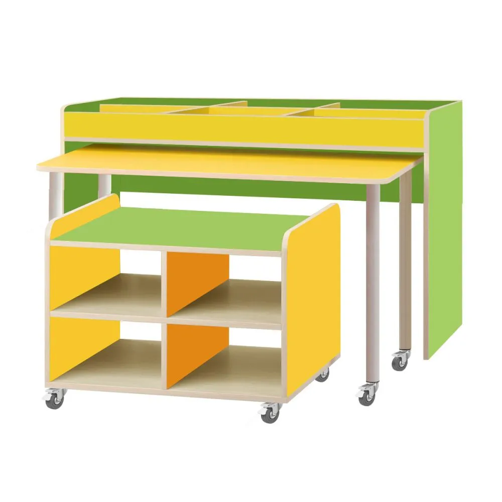 РК642 КОМПЛЕКТ.СТОЛЫ ДЕТСКИЕ НА ПОВОРОТНЫХ КОЛЁСНЫХ ОПОРАХ