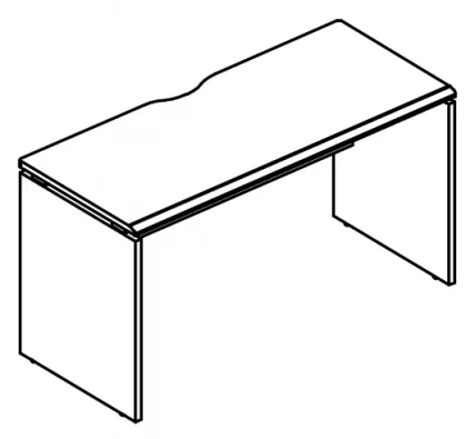 МР001.02 Стол письменный на каркасе ДСП (1 скос) 80x60x75