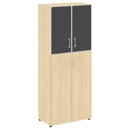 LTST1.7R black Шкаф высокий широкий ( стекло лакобель черное в раме)  (800х450х1197)