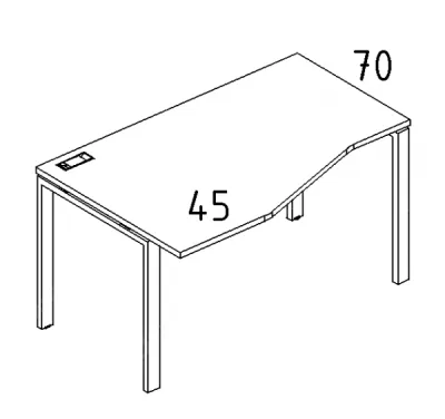 A4 2 065 Стол эргономичный левый "Техно" на м/к DUE (160x90x75)