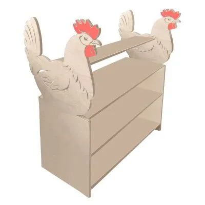 РК Тумба для игрушек и пособий 8 с декором (4 полки) петух 890х600х1200мм