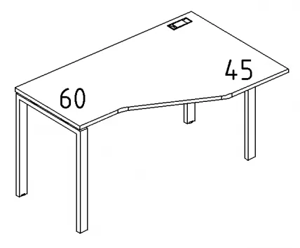 A4 1 052 Стол эргономичный правый "Техно" на м/к UNO (120x90x75)