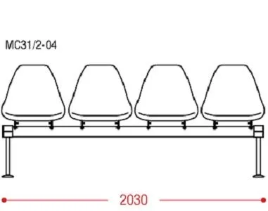 КФ Вектор 31/2 PL четырехместная секция 203х83.5х61.5 см