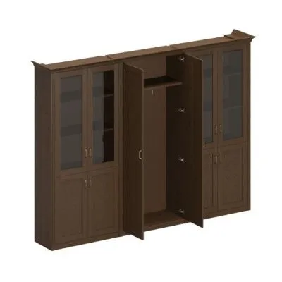 ПС 374 Шкаф комбинированный высокий (1 для одежды+2 для док-тов со стекл. дверями) 299.4x46.4x218.8