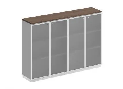 СИ321 Шкаф для документов  средний со стеклянными дверьми в рамке 180.2x40x124.6