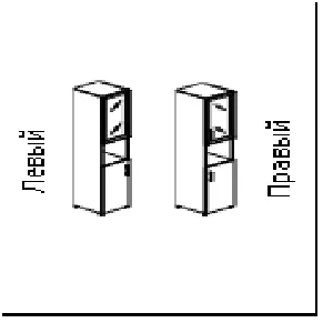 LTSU1.4R Л/Пр. black/white Шкаф высокий узкий (400х450х1987)