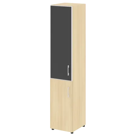 LTSU1.2R R/L black  Шкаф высокий узкий (стекло лакобель черное в раме) (400х450х1987)