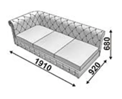 Ньюфорд диванная секция 3-х мест. с одним подлокотником 1910х920х680, экокожа