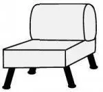 V-1А Диван-кресло (без подл.) 900x730x770 mm Экокожа