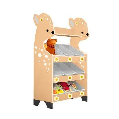 РК Стеллажная наклонная система хранения 30/6 с декорацией светло-коричневая (серия Оленёнок)