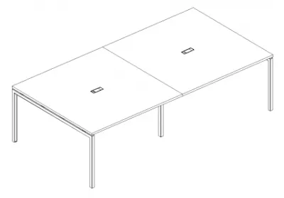 А4 2 131-2 Стол для переговоров на металлокаркасе DUE 240x124x75