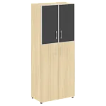 LTST1.7R black Шкаф высокий широкий ( стекло лакобель черное в раме)  (800х450х1197)