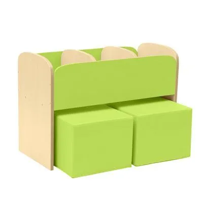 РК Тумба для игрушек и пособий 26 ( с двумя пуфиками) 800х350х600мм