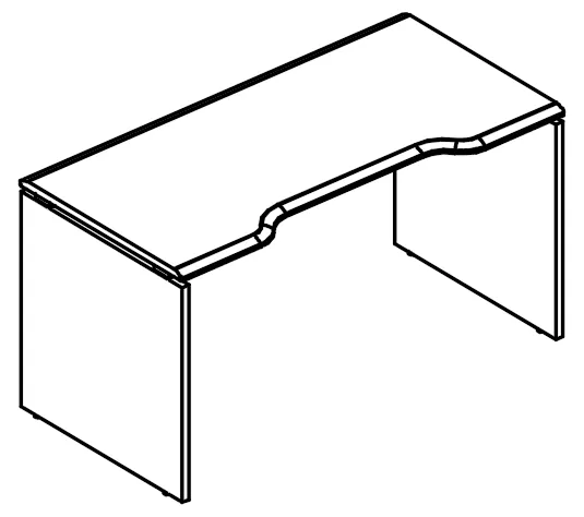 МР026.03 Стол эргономичный "Симметрия" на каркасе ДСП (2 скоса)  180x80x75