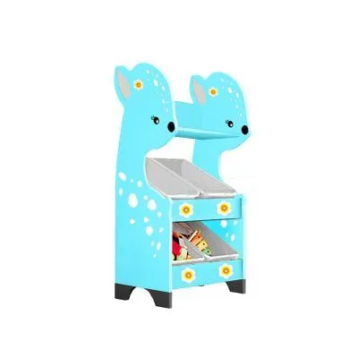 РК Стеллажная наклонная система хранения 31/3 с декорацией бирюзовая (серия Оленёнок)