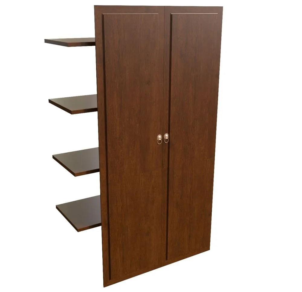 Наполнение двустворчатого шкафа с деревянными дверьми и вешалкой (100*47*197) арт.29552