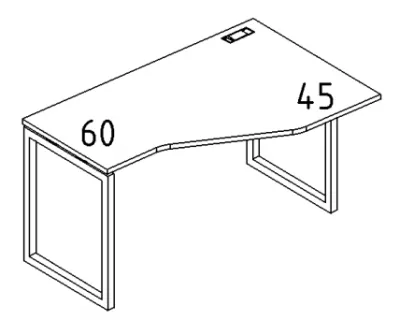 А4 4 056 Стол эргономичный правый &quot;Техно&quot; м/к QUATTRO 160x90x75