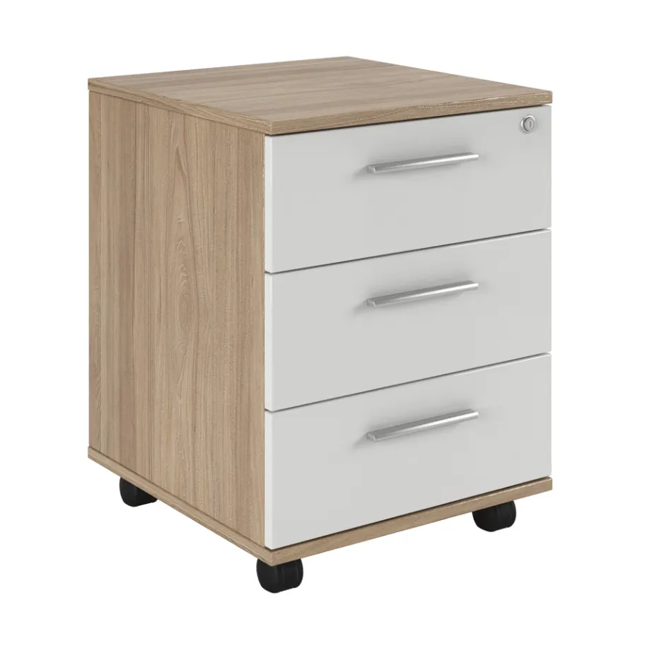 AST339313 Тумба подкатная с 3 ящиками, глянец (45x43x51)