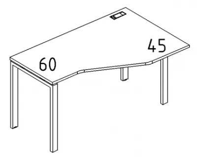 A4 1 052 Стол эргономичный правый "Техно" на м/к UNO (120x90x75)