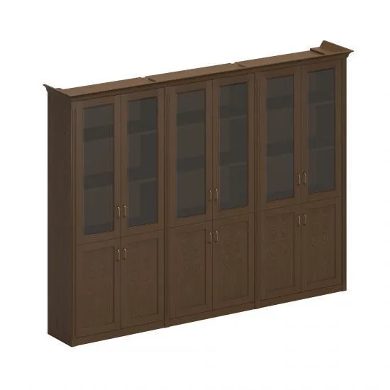 ПС 359 Шкаф комбинированный высокий (3 для док-тов со стеклянными дверями) 299.4x46.4x218.8