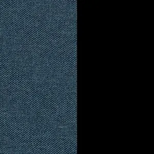 ткань синяя/ черный гладкий