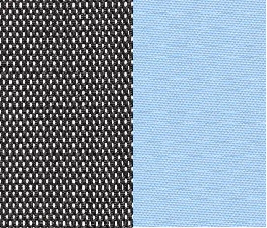 Черная спинка/синее сидение